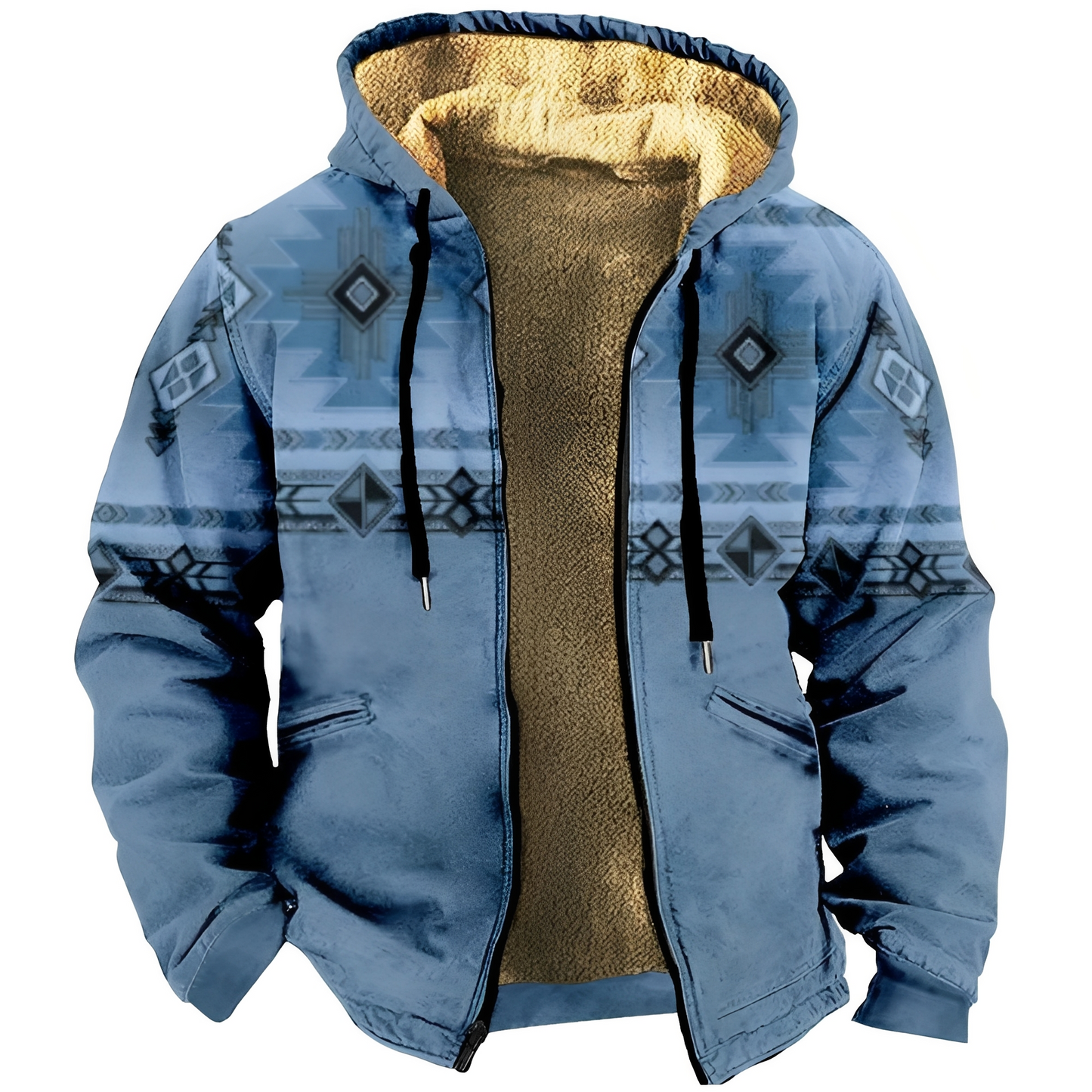 Edwin - Jachetă cu glugă și design etnic pentru bărbați, stilată