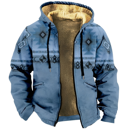 Edwin - Jachetă cu glugă și design etnic pentru bărbați, stilată