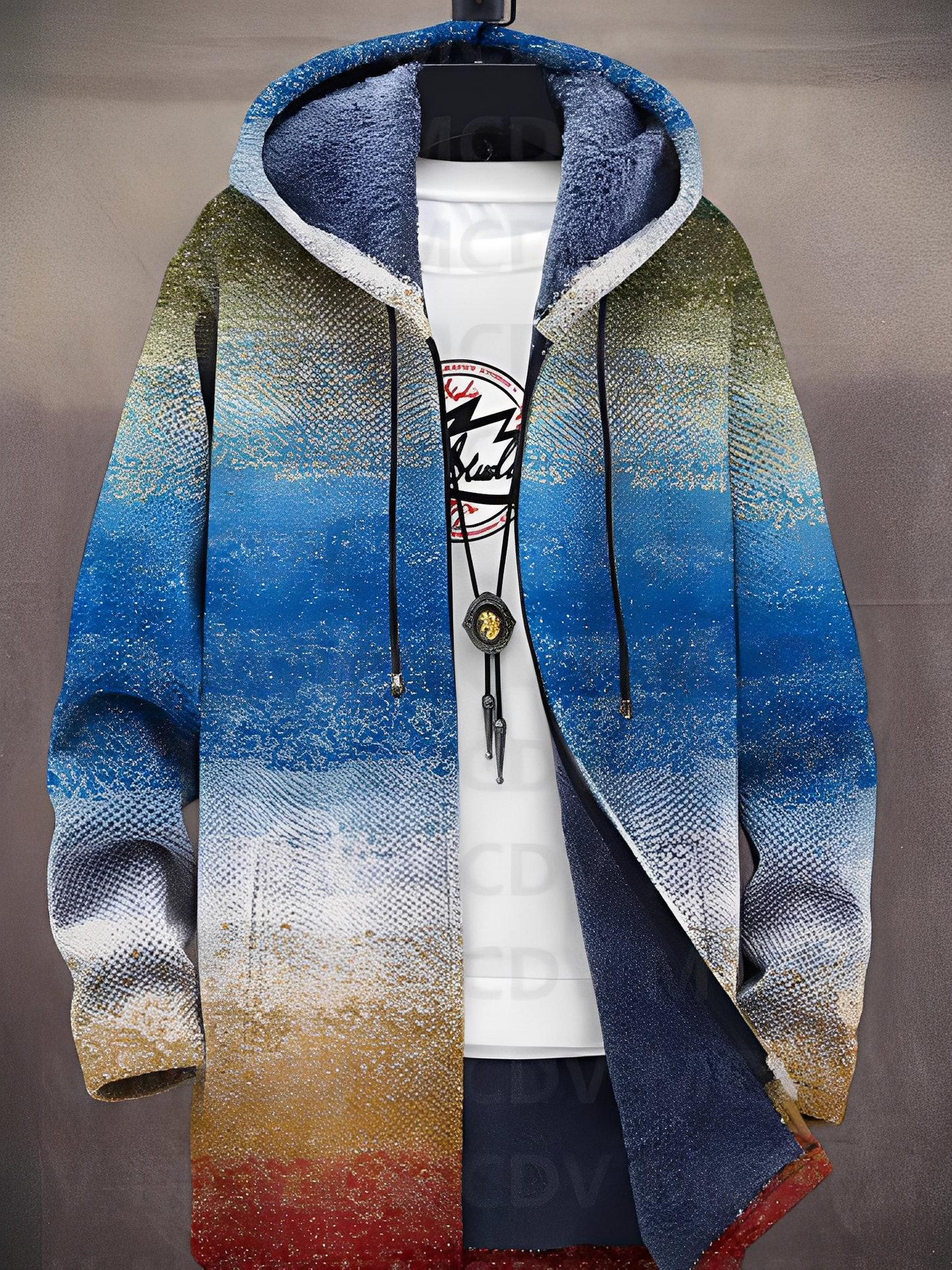 Trenton - Jachetă modernă cu glugă și imprimeu pentru bărbați