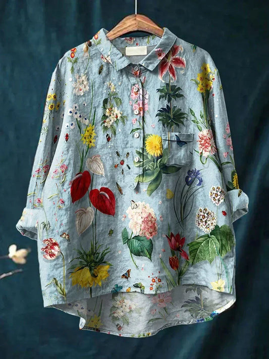 Vera - Bluza stilată cu croială lejeră și motiv floral