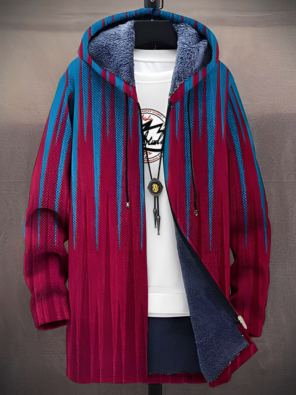 Trenton - Jachetă modernă cu glugă și imprimeu pentru bărbați