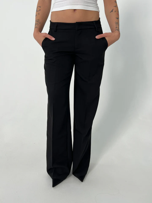 Vittoria – Pantaloni cu Talie Înaltă cu Picioare Largi și Buzunare