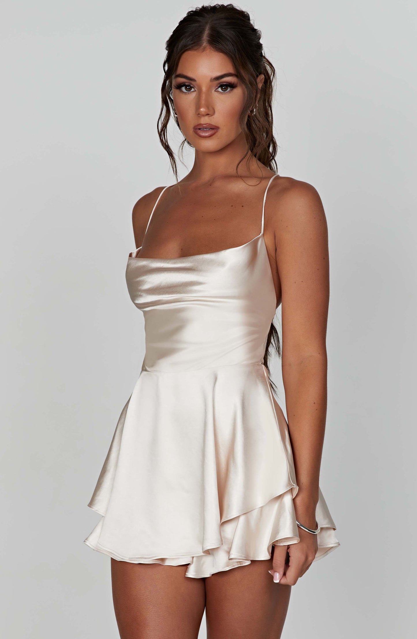 Emilia - Rochie mini din satin