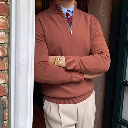 Osbert - Pulover elegant tricotat cu fermoar pentru bărbați