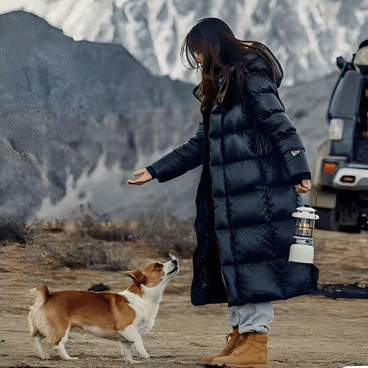 Mildred - Haină lungă cu puf, stil casual, pentru femei