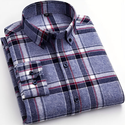 Nikolas - Cămașă lejeră în carouri din bumbac pentru bărbați