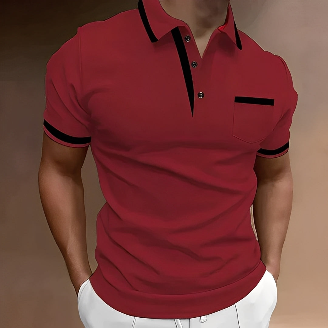 Callahan - Tricou polo stilat cu buzunar pentru bărbați