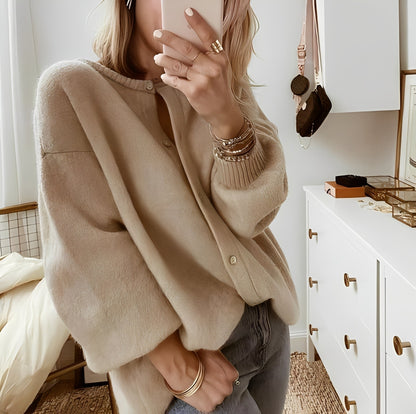 Mildred - Cardigan oversize tricotat pentru femei, confortabil și călduros