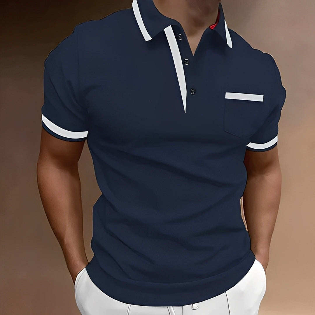 Callahan - Tricou polo stilat cu buzunar pentru bărbați