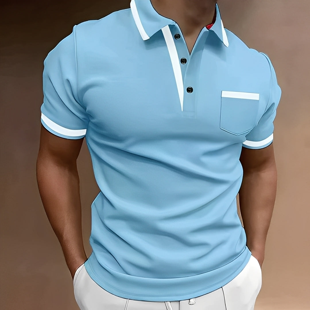 Callahan - Tricou polo stilat cu buzunar pentru bărbați