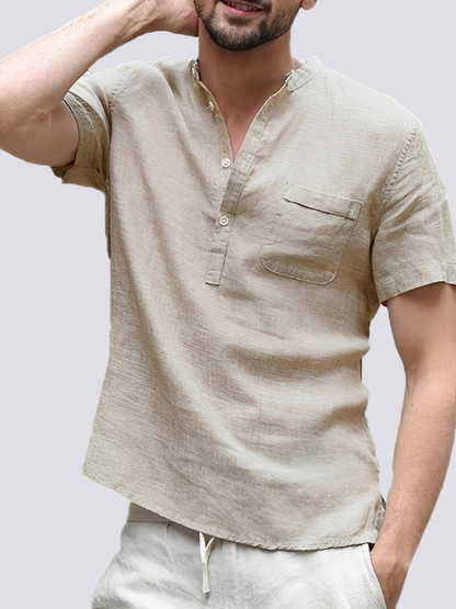 Edgar - Cămașă de zi cu mânecă scurtă și nasturi pentru bărbați