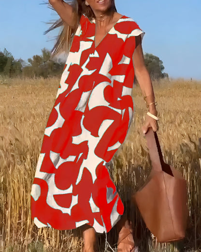 Darcie - Rochie comodă cu decolteu în V pentru femei