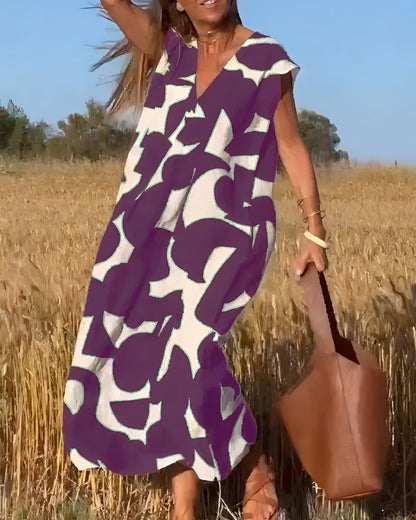 Darcie - Rochie comodă cu decolteu în V pentru femei