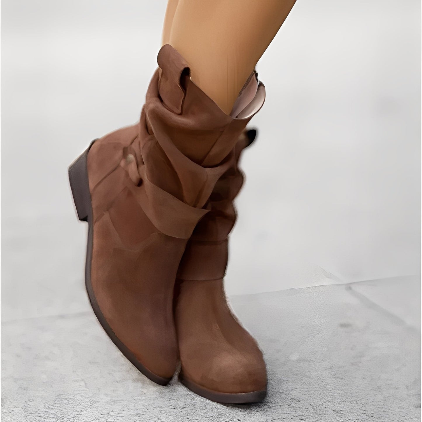 Marjorie - Cizme confortabile din piele întoarsă, croială largă pentru femei