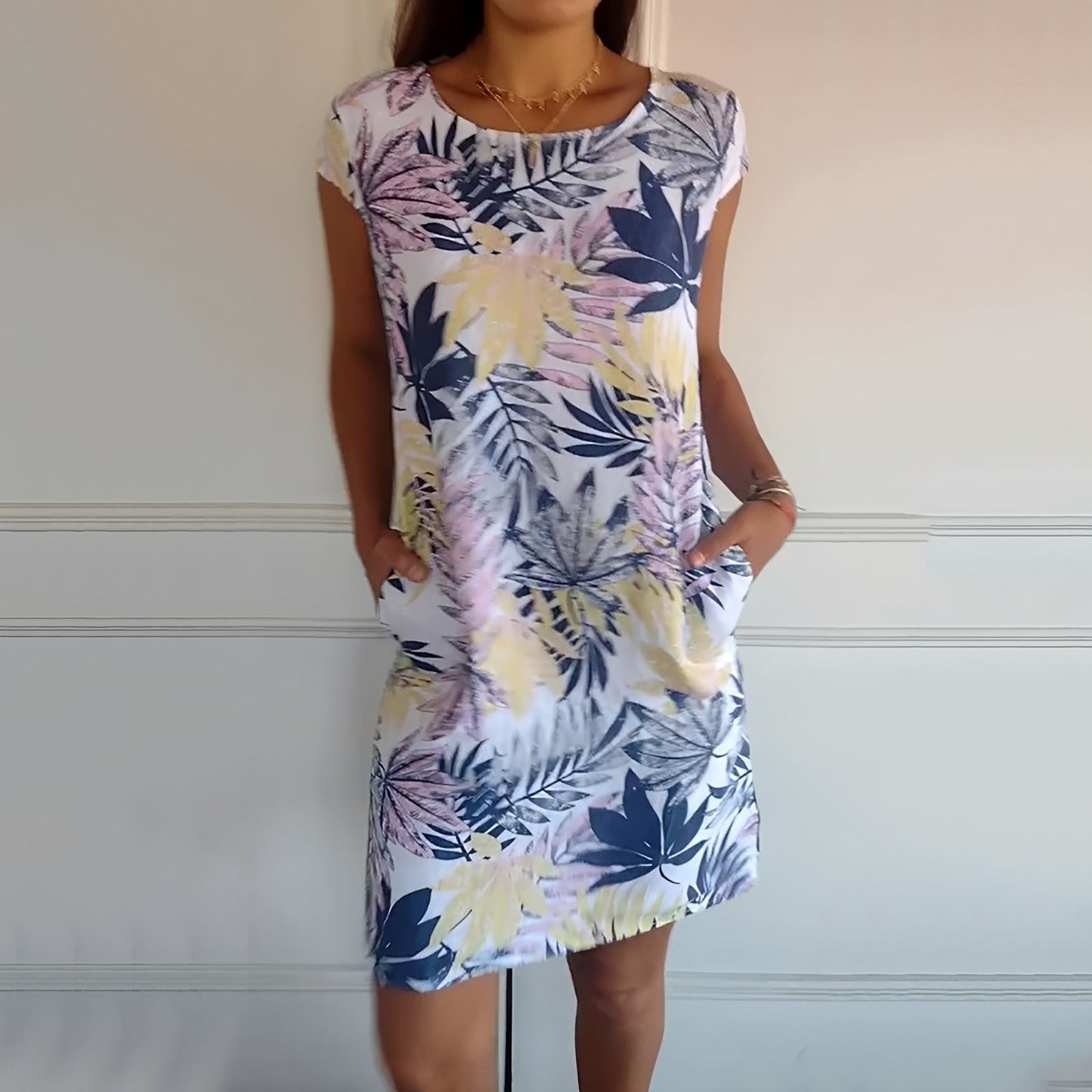 Katherine - Rochie vaporoasă cu imprimeu pentru femei