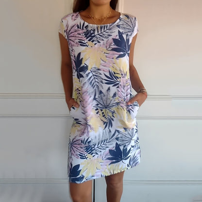 Katherine - Rochie vaporoasă cu imprimeu pentru femei