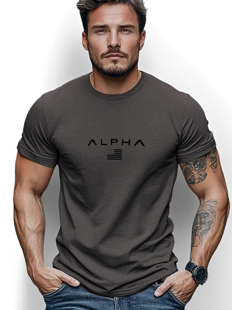 Neal - Tricou simplu cu guler rotund pentru bărbați