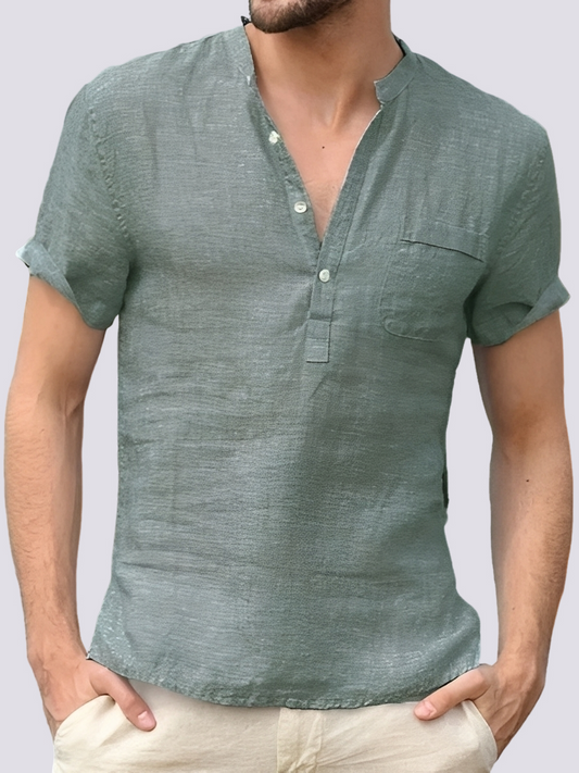 Edgar - Cămașă de zi cu mânecă scurtă și nasturi pentru bărbați