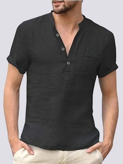 Edgar - Cămașă de zi cu mânecă scurtă și nasturi pentru bărbați