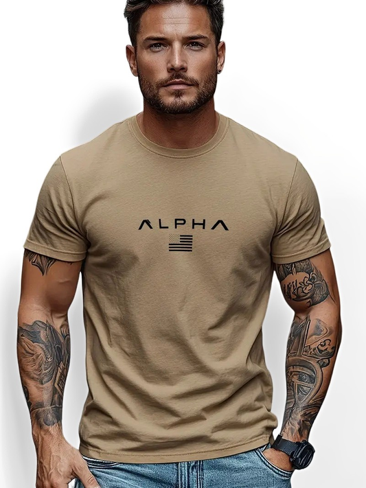 Neal - Tricou simplu cu guler rotund pentru bărbați