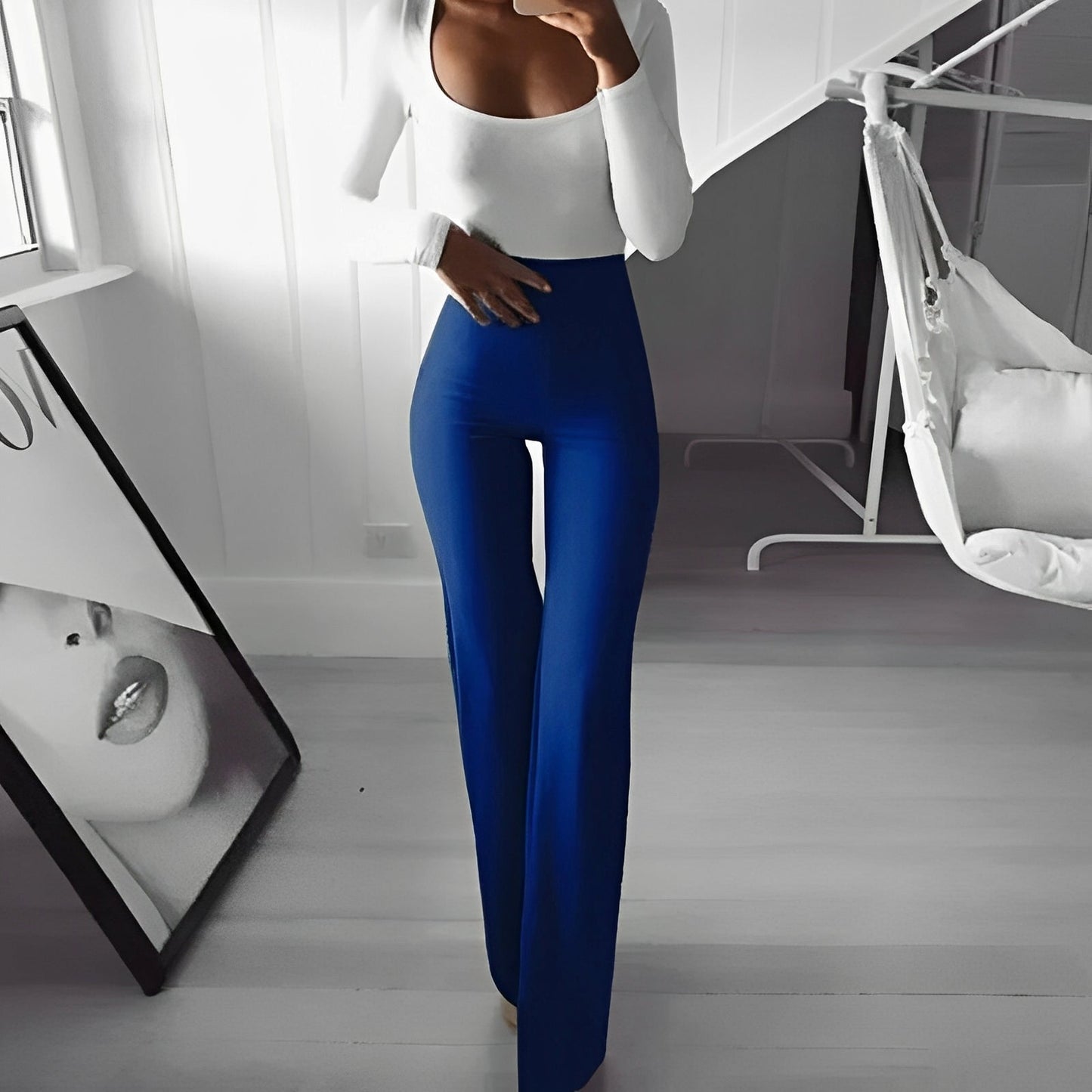 Elise – Elegante Pantaloni Evazați cu Talie Înaltă pentru Femei