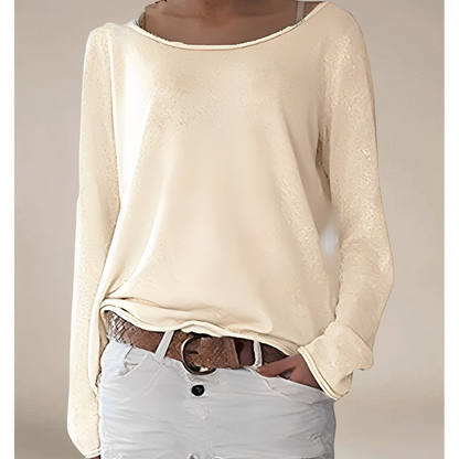 Alexa – Pulover fin cu guler rotund ușor