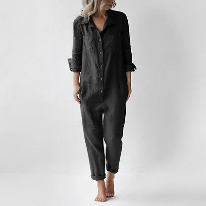 Jasmine - Salopetă comodă cu mâneci lungi și buzunare pentru femei