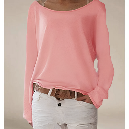 Alexa – Pulover fin cu guler rotund ușor