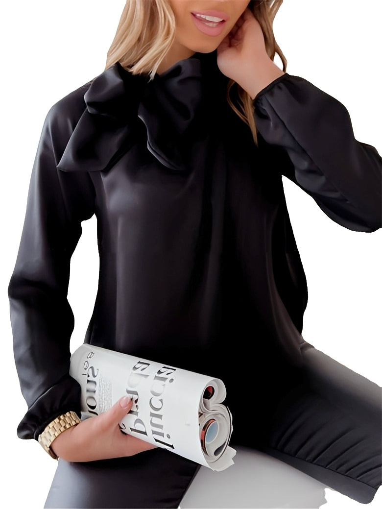 Juliette – Bluză Elegantă cu Guler Legat