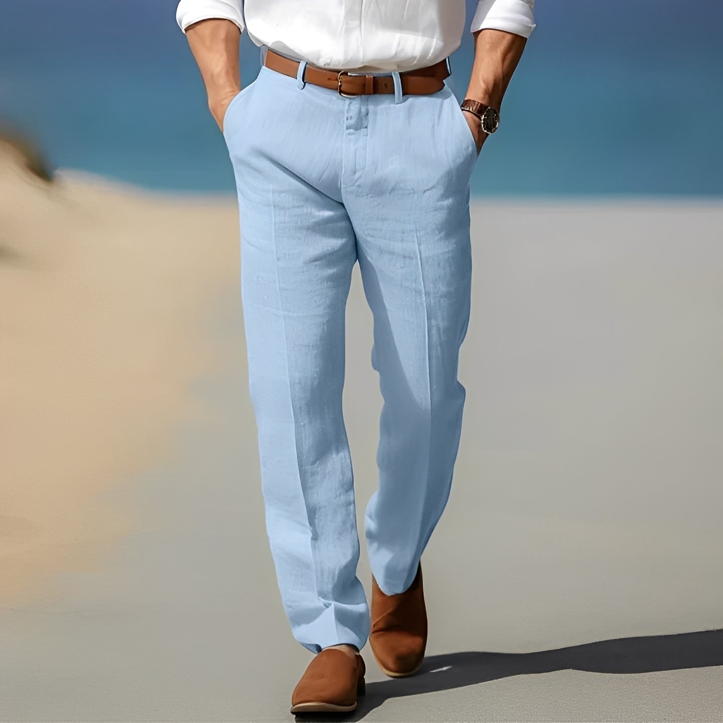 Trent - Pantaloni eleganți și comozi din in pentru bărbați