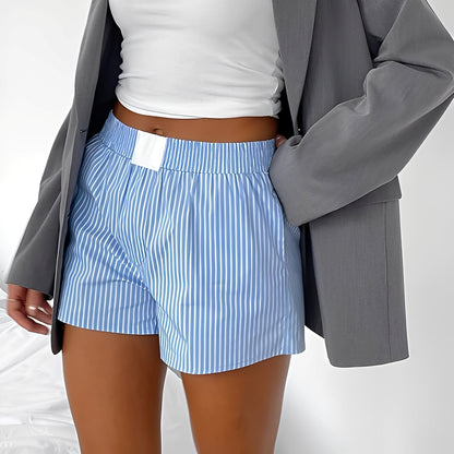Naya – Shorts Femeie cu Dungi cu Talie Elastică