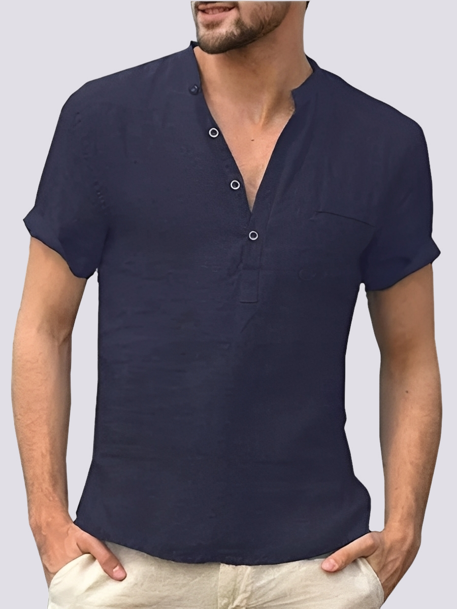 Edgar - Cămașă de zi cu mânecă scurtă și nasturi pentru bărbați