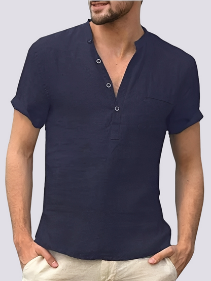 Edgar - Cămașă de zi cu mânecă scurtă și nasturi pentru bărbați