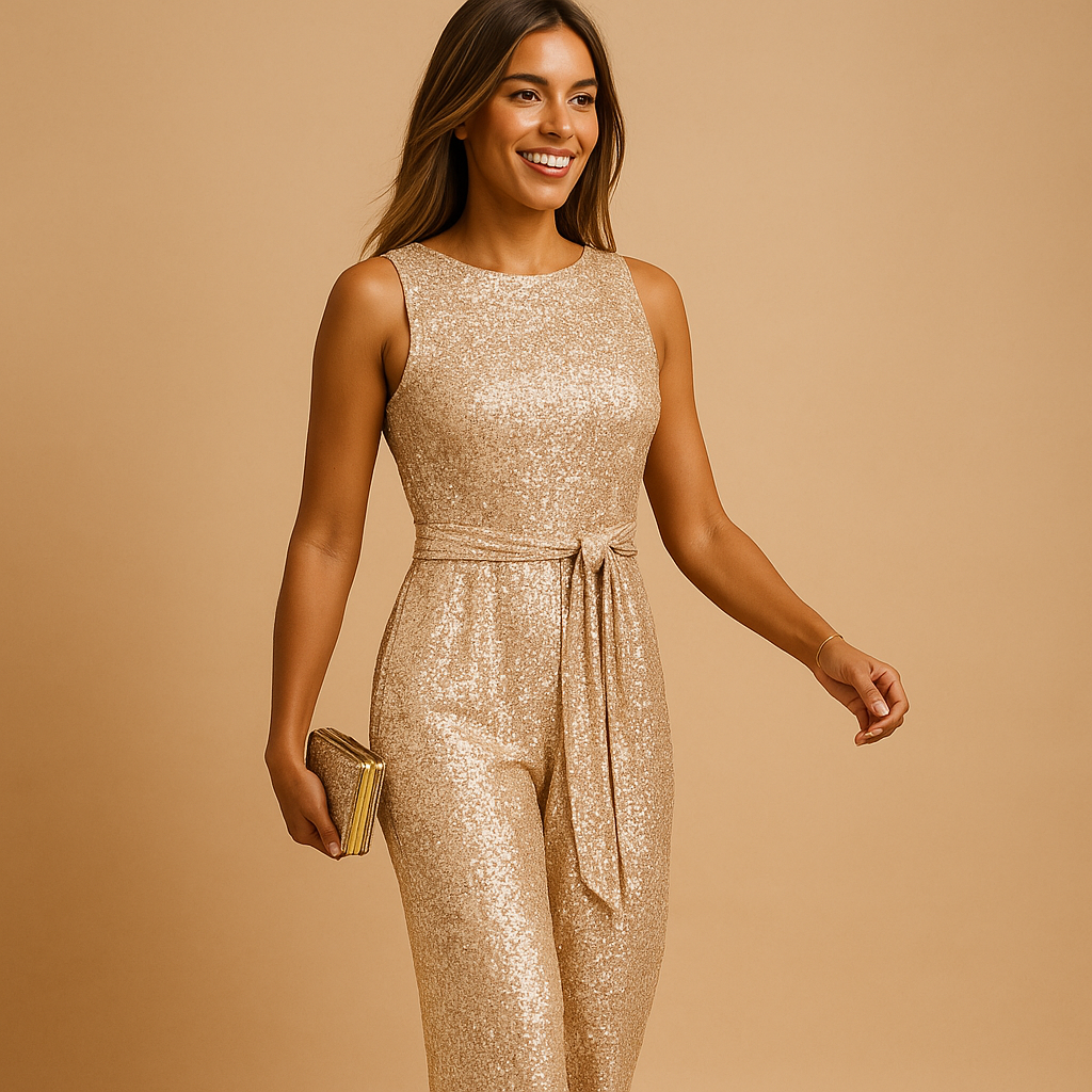 Christine – Jumpsuit glamour cu paiete