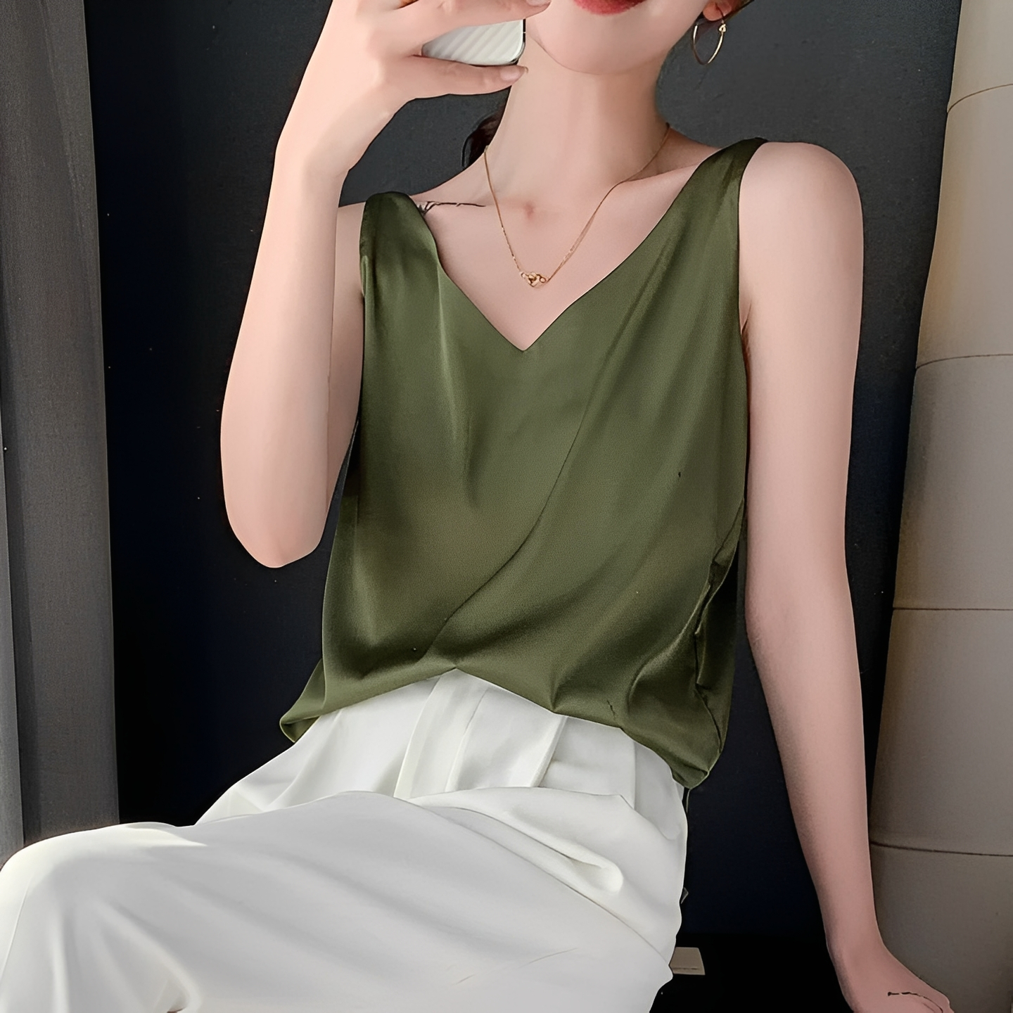 Eudora - Top feminin elegant cu decolteu în V