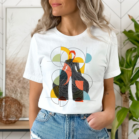Tricou Alb cu Imprimeu Grafic Artistic