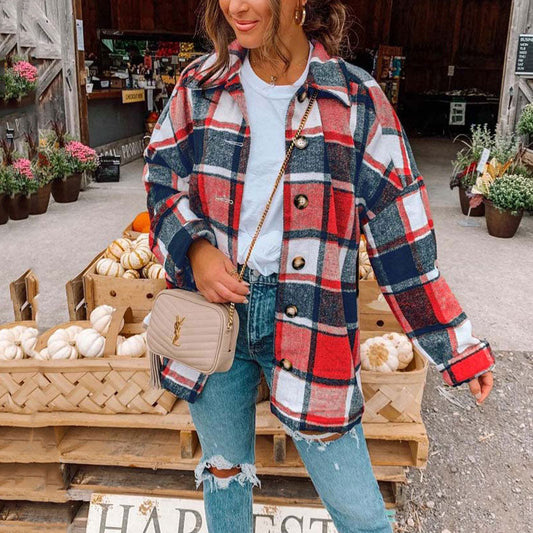 Anna – Cămașă oversize din flanel la modă