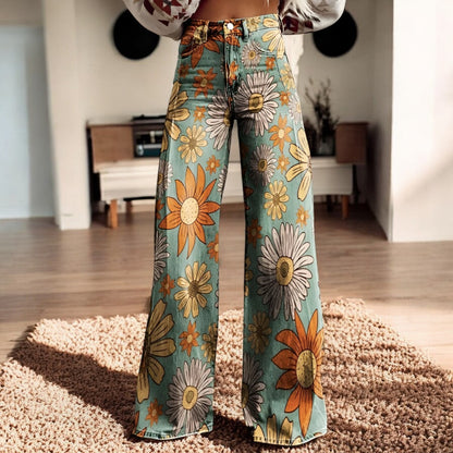 Hannah – Pantalon Larg Imprimat Floral